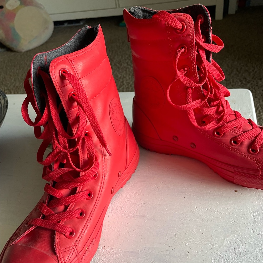 Red rubber converse